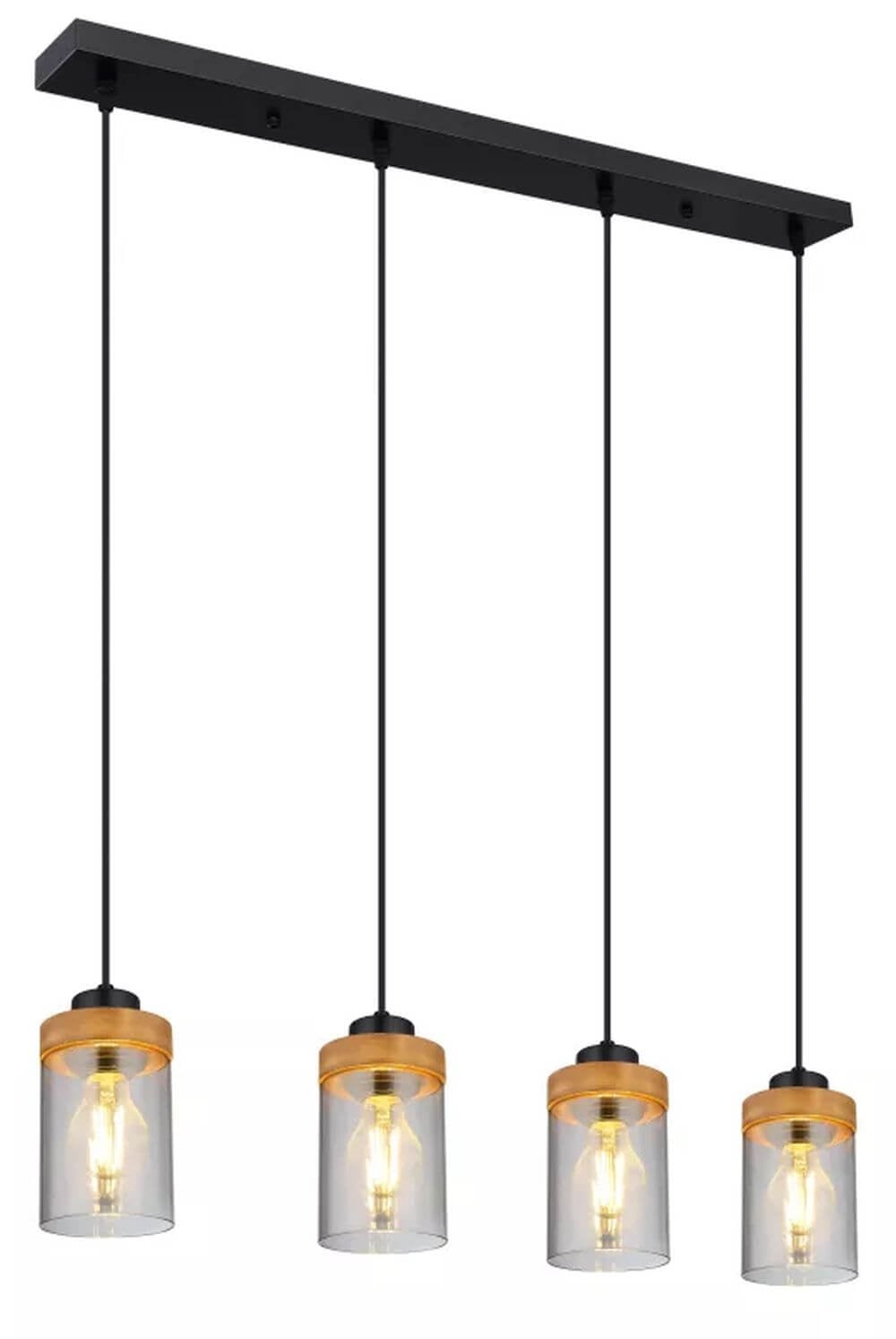 Globo Lighting Finca závěsné svítidlo 4x40 W černá-kouřová 15557-4H