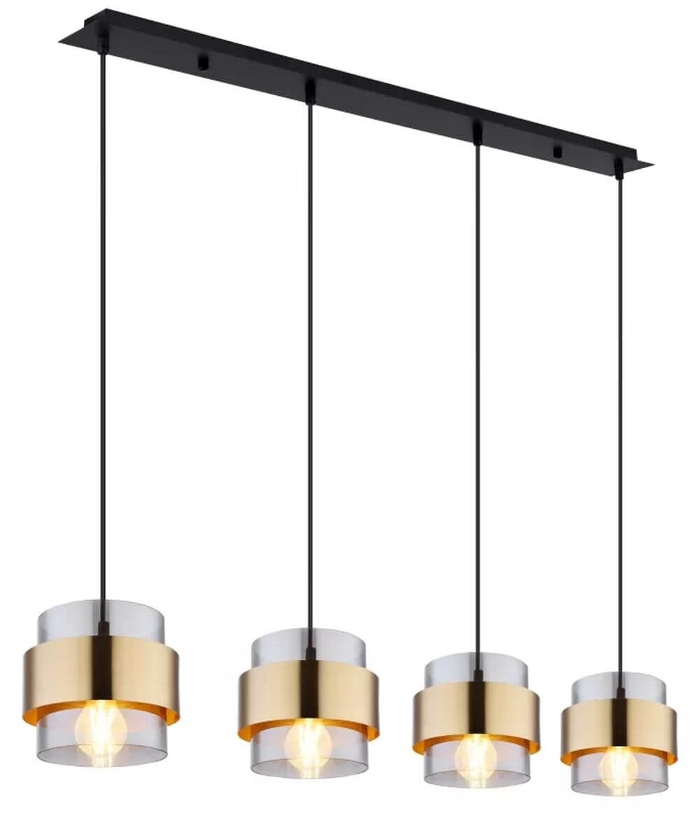 Globo Lighting Milley závěsné svítidlo 4x60 W černá-zlatá 15560-4H