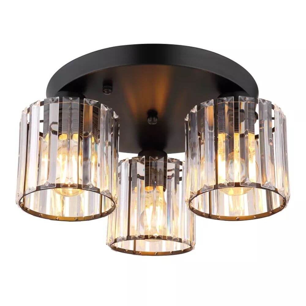 Globo Lighting Jordana stropní světlo 3x60 W černá-průhledná 15742-3D