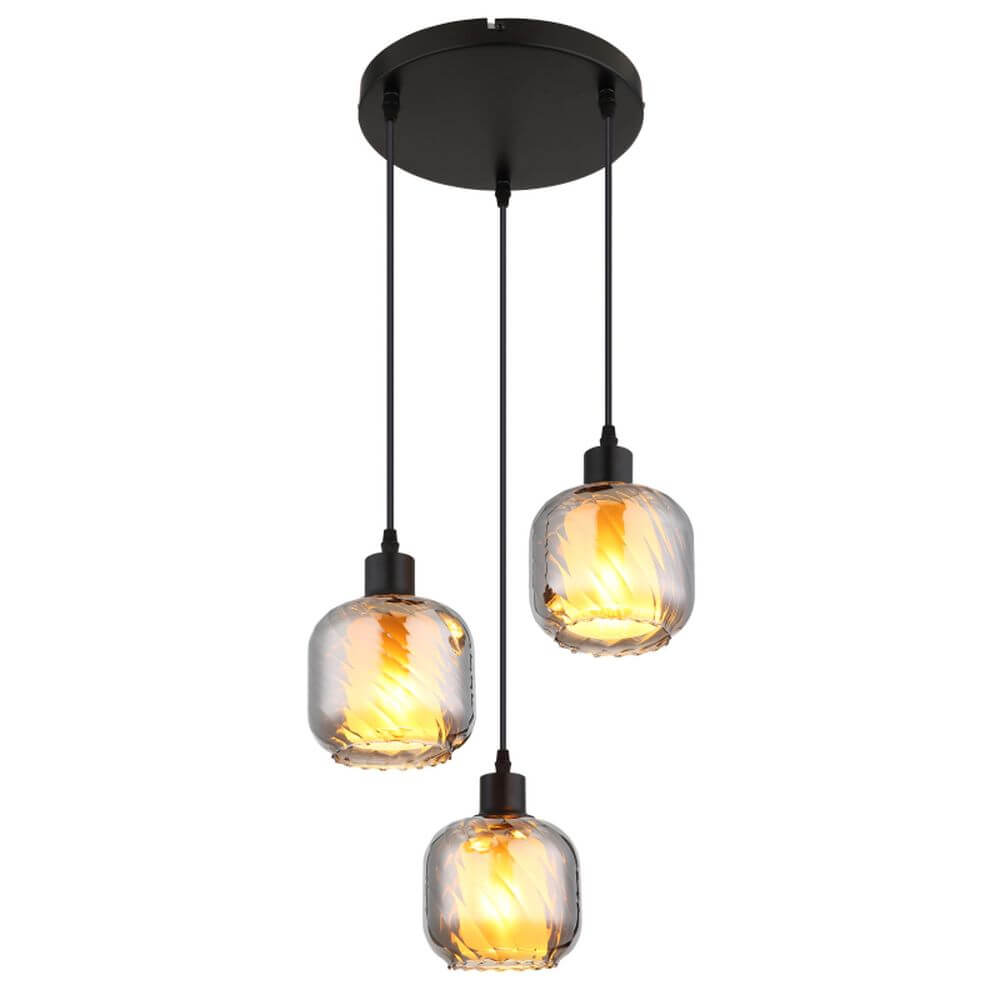 Globo Lighting Xia závěsné svítidlo 3x25 W černá-kouřová 15754-3H