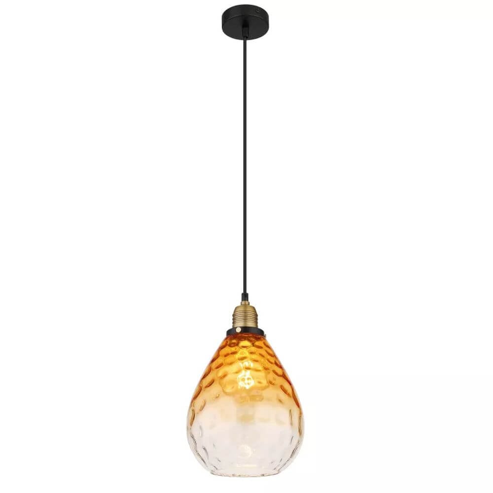 Globo Lighting Salvy závěsné svítidlo 1x60 W černá-jantarová 15786H