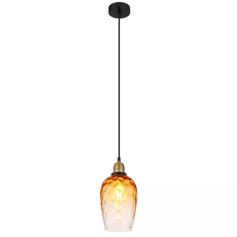 Globo Lighting Salvy závěsné svítidlo 1x60 W černá-jantarová 15786H2
