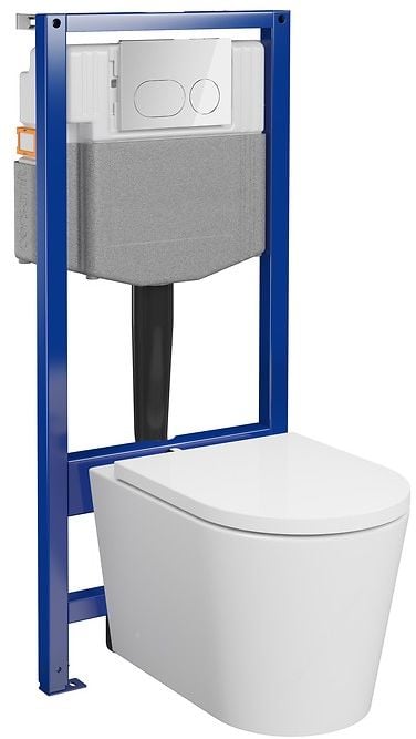 Cersanit Essentials sada mísa s prkénkem a podomítkovým modulem vč. tlačítka S4003-047