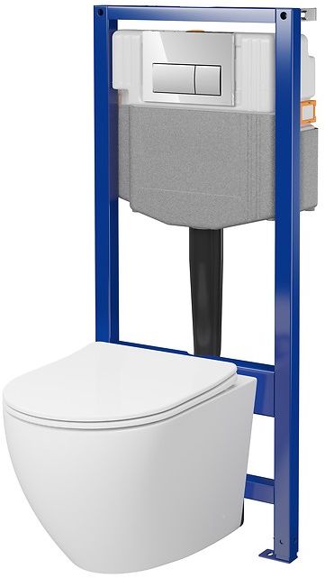 Cersanit Essentials sada mísa s prkénkem a podomítkovým modulem vč. tlačítka S4003-049