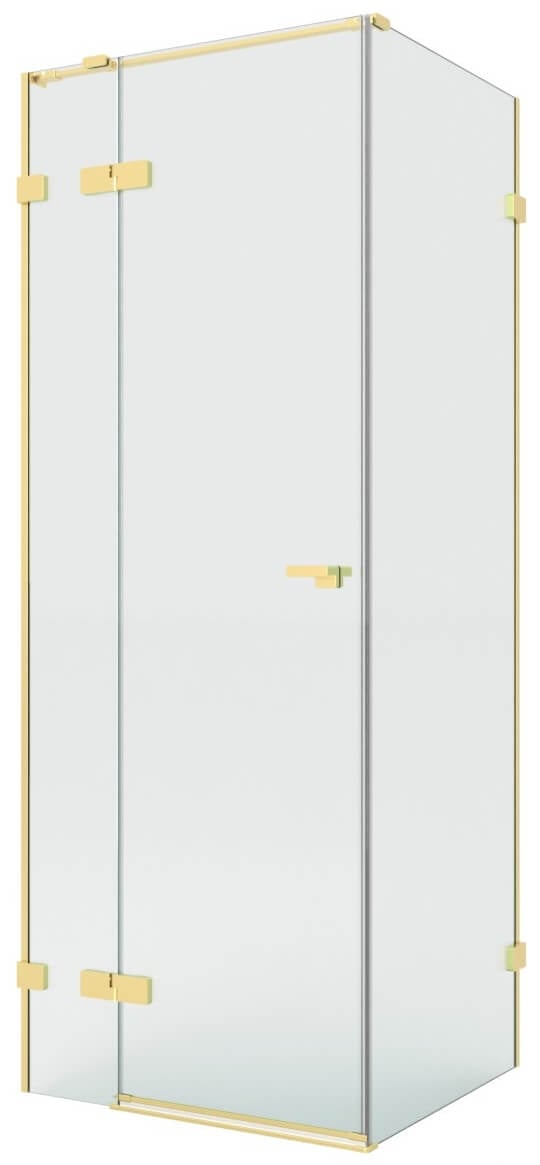 New Trendy Eventa Gold Brushed sprchový kout 120x110 cm obdélníkový zlatá kartáčovaný/průhledné sklo EXK-8269