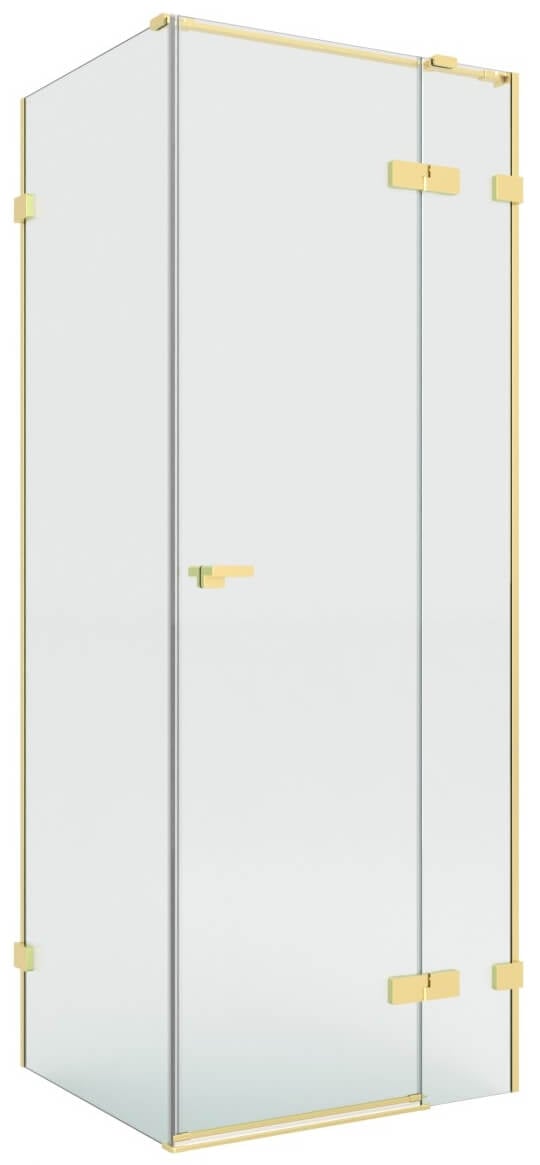 New Trendy Eventa Gold Brushed sprchový kout 100x80 cm obdélníkový zlatá kartáčovaný/průhledné sklo EXK-8274