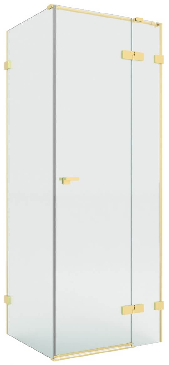 New Trendy Eventa Gold Brushed sprchový kout 100x90 cm obdélníkový zlatá kartáčovaný/průhledné sklo EXK-8280