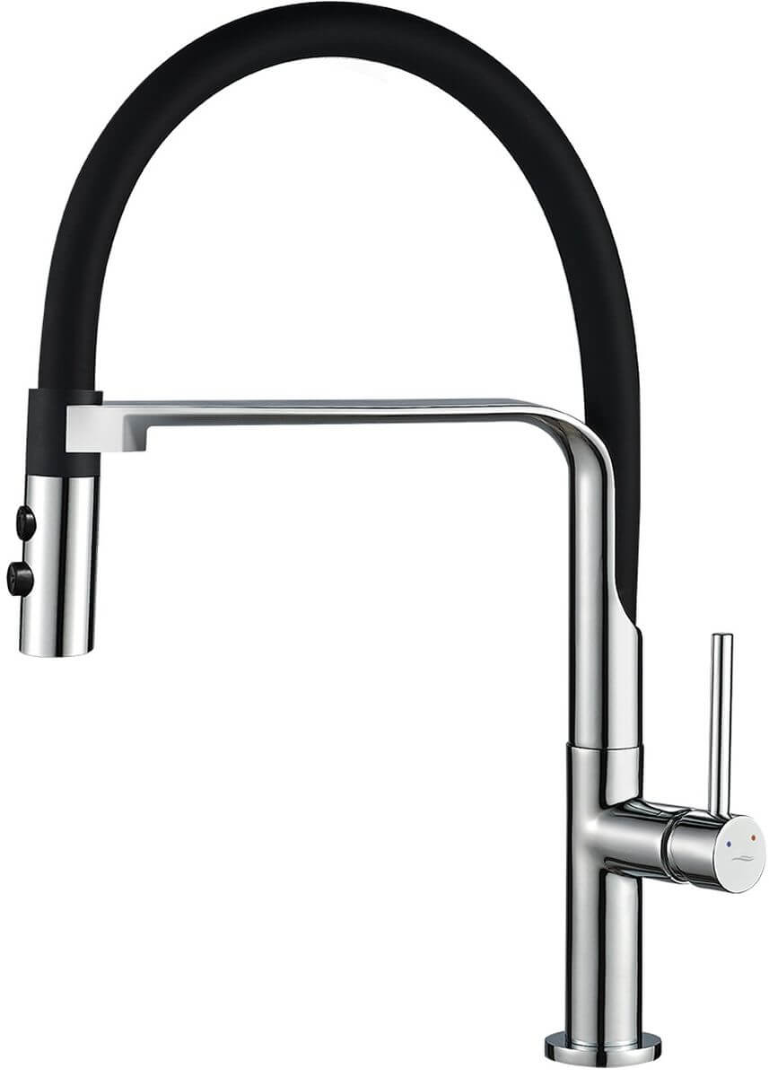 Kuchinox Siluetto kuchyňská baterie stojící chrom-černá BQU_778D