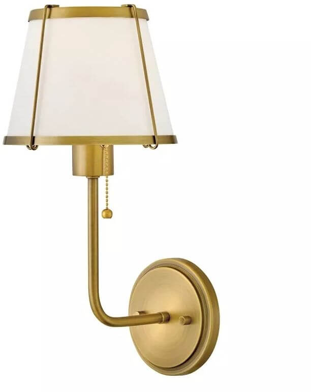 Elstead Lighting Clarke nástěnné svítidlo 1x40 W mosaz-béžová HK-CLARKE1-DBR-OW