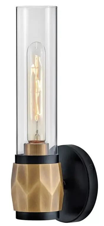 Elstead Lighting Ellison nástěnné svítidlo 1x40 W černá-mosaz-průhledná HK-ELLISON1-BK-HB