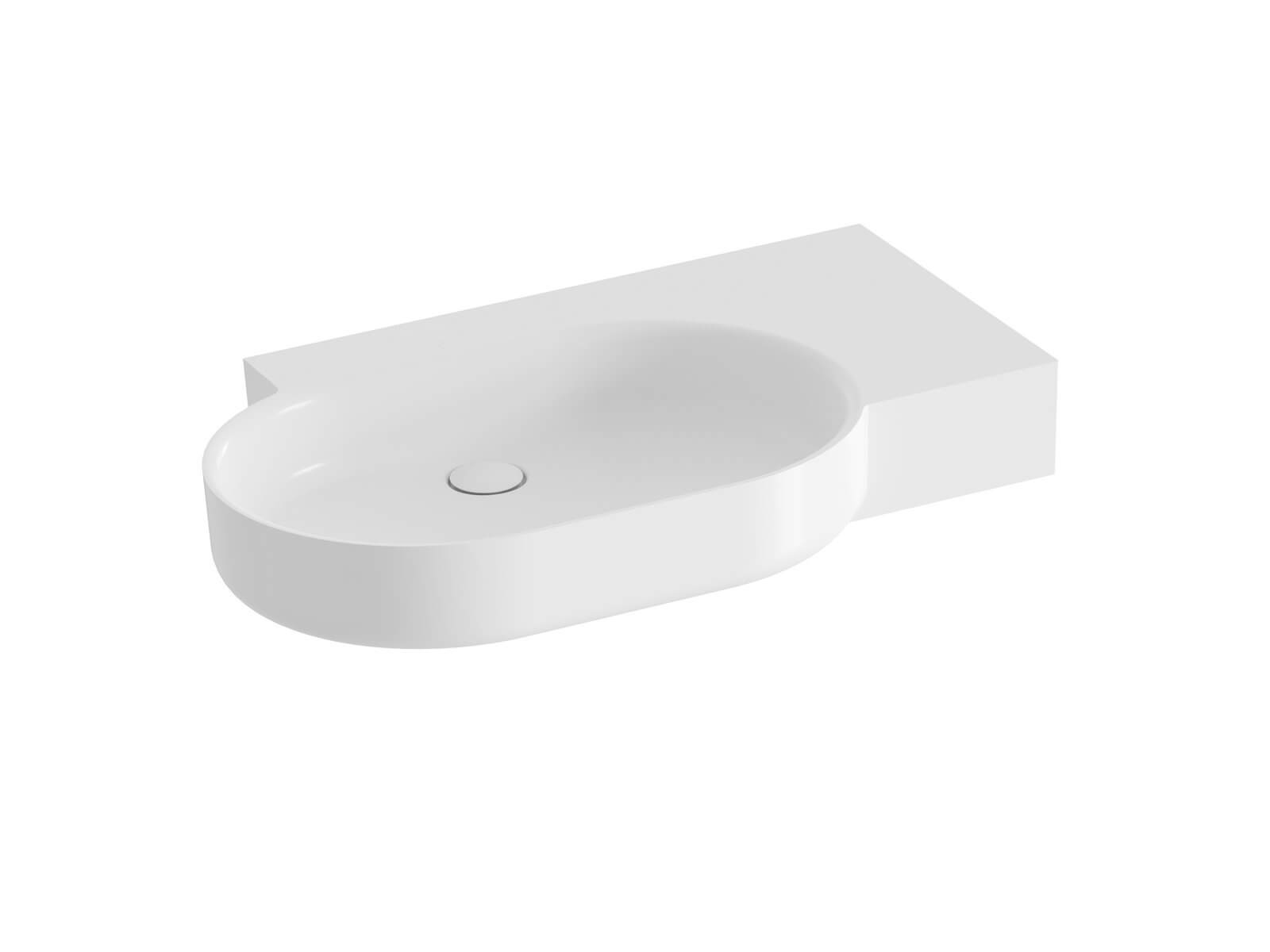 Ravak ARC umyvadlo 83x52 cm obdélníkový s pultem bílá lesk XJXP1383001