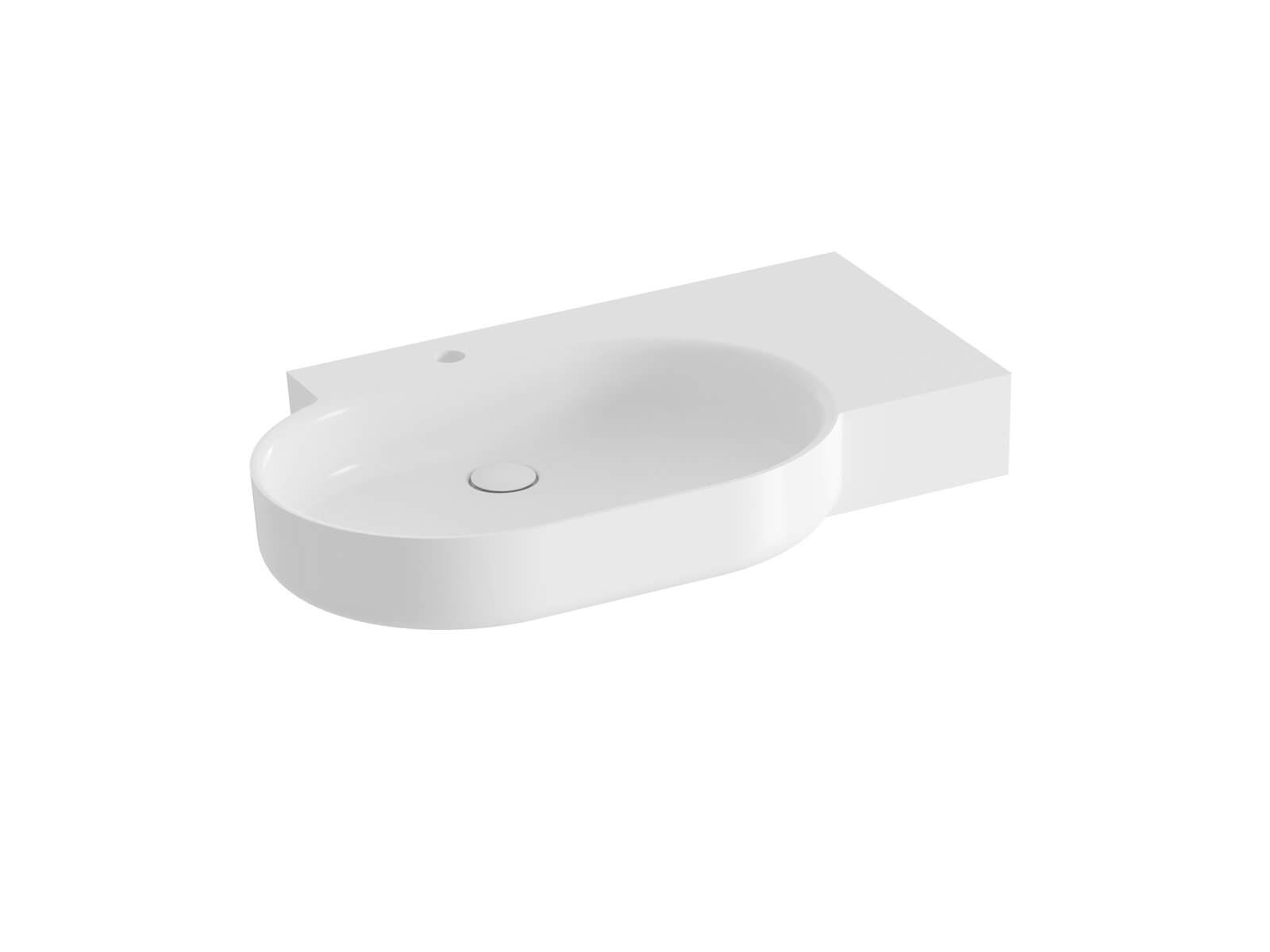 Ravak ARC umyvadlo 83x52 cm obdélníkový s pultem bílá lesk XJXP1283001