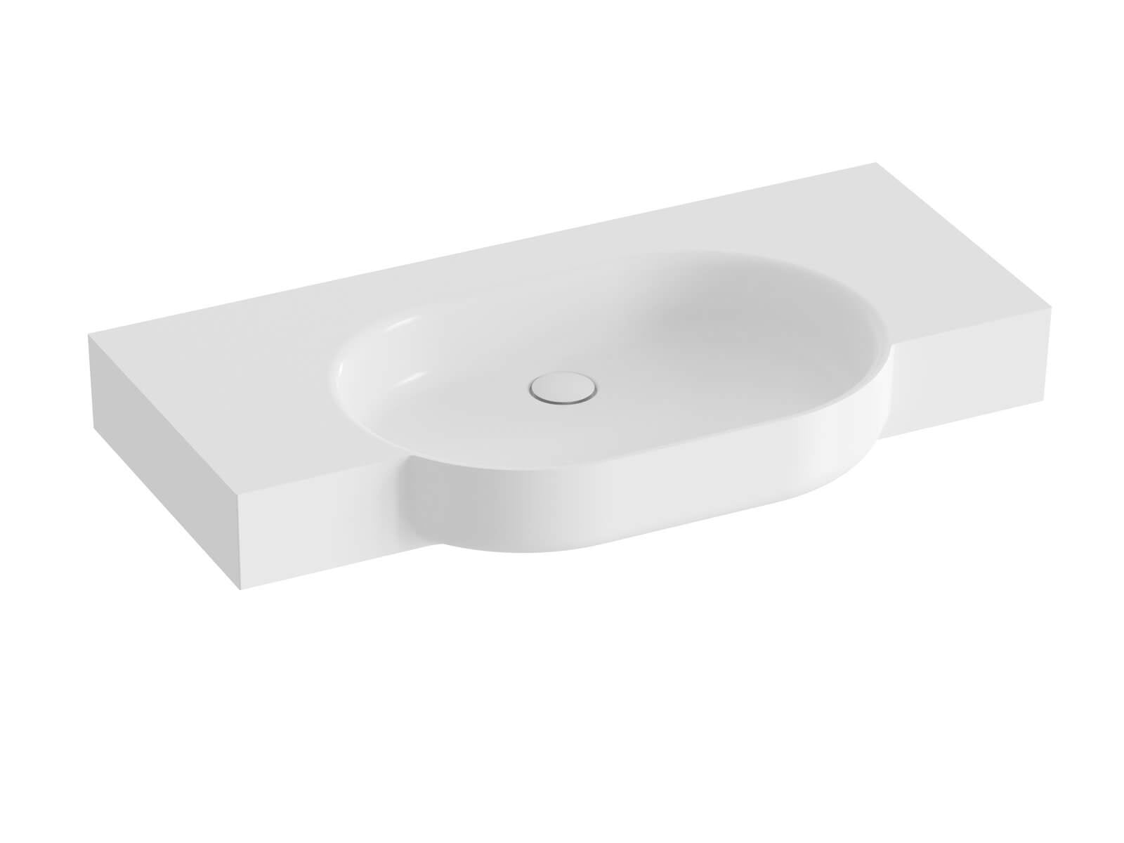 Ravak ARC umyvadlo 100x52 cm obdélníkový s pultem bílá lesk XJX01310000