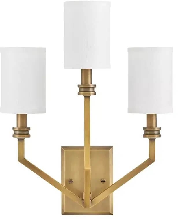Elstead Lighting Moore nástěnné svítidlo 3x40 W bílá-mosaz HK-MOORE-WB3-HB