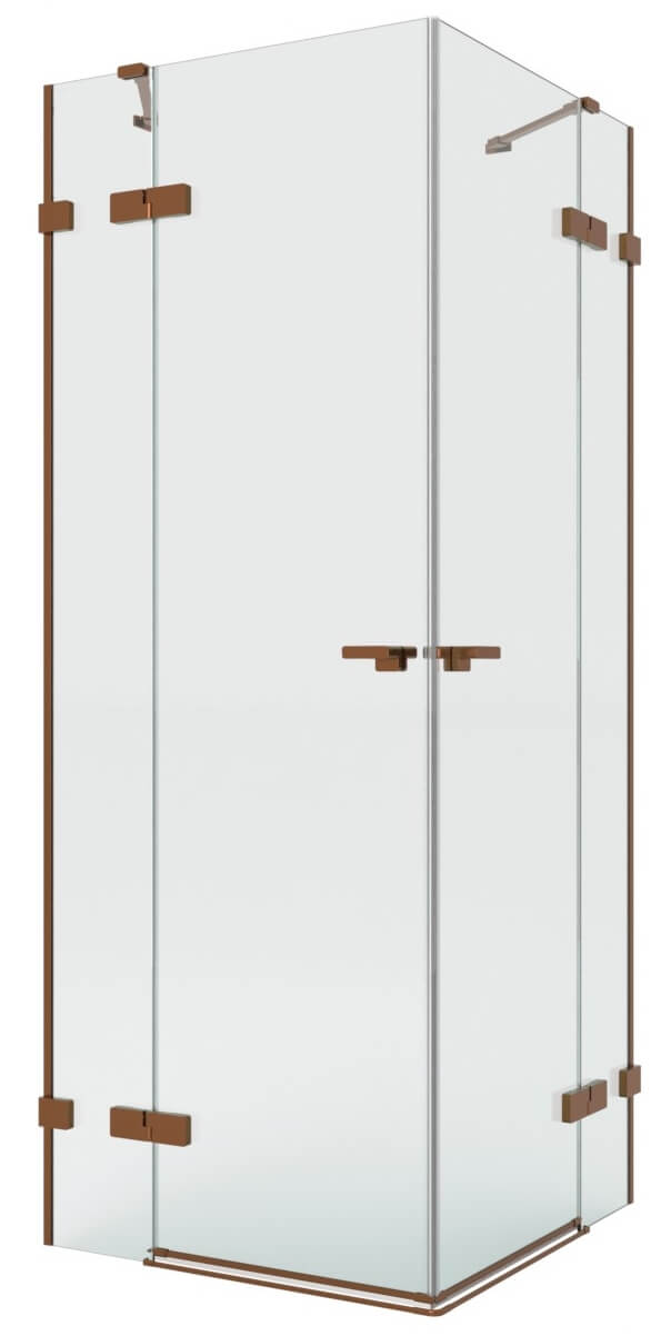 New Trendy Eventa Copper Brushed sprchový kout 120x100 cm obdélníkový měděná kartáčovaný/průhledné sklo EXK-8090