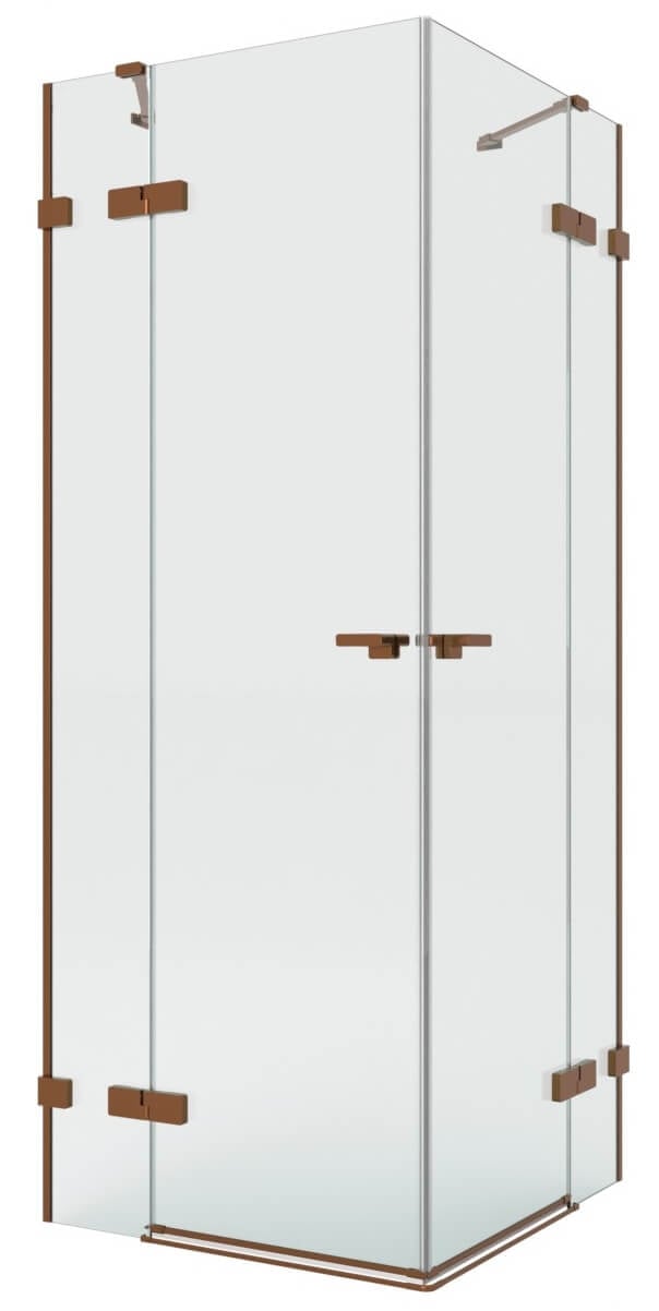 New Trendy Eventa Copper Brushed sprchový kout 120x110 cm obdélníkový měděná kartáčovaný/průhledné sklo EXK-8091
