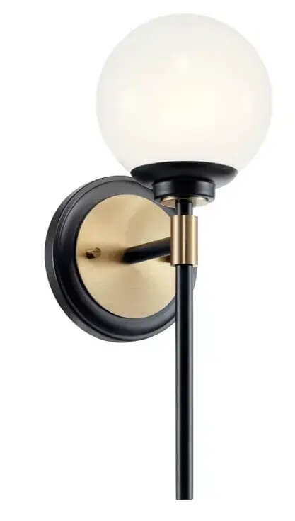 Elstead Lighting Benno nástěnné svítidlo 1x3 W černá-hnědá-opálová KL-BENNO1-BK-CPZ