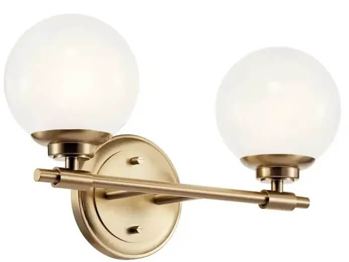 Elstead Lighting Benno nástěnné svítidlo 2x3 W hnědá-opálová KL-BENNO2-CPZ