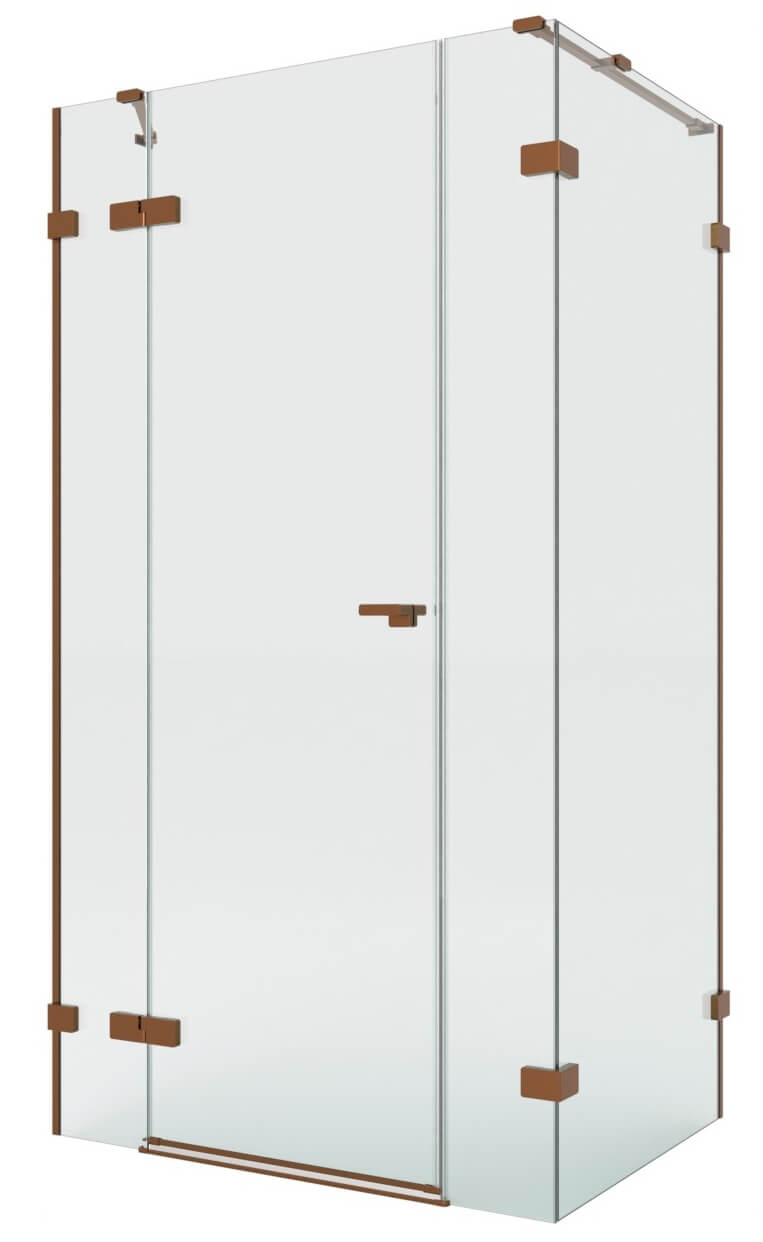 New Trendy Eventa Copper Brushed sprchový kout 110x80 cm obdélníkový měděná kartáčovaný/průhledné sklo EXK-8093