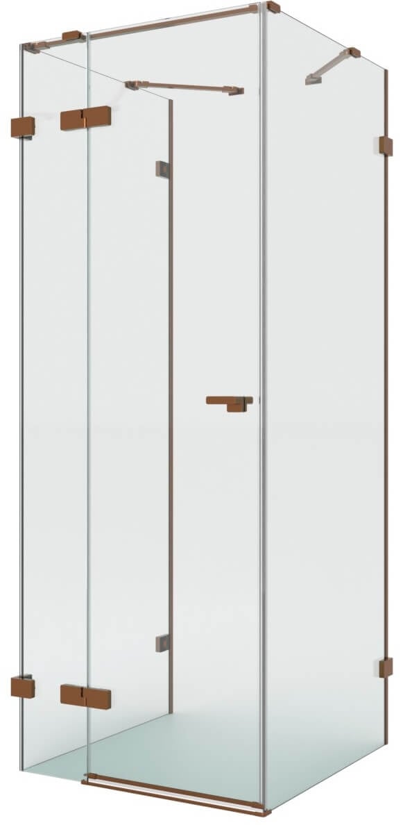 New Trendy Eventa Copper Brushed sprchový kout 100x80 cm obdélníkový měděná kartáčovaný/průhledné sklo EXK-8115