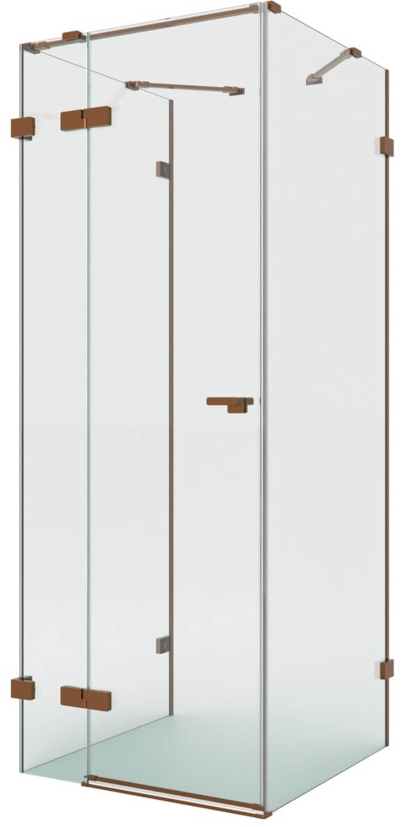 New Trendy Eventa Copper Brushed sprchový kout 90x90 cm čtvercový měděná kartáčovaný/průhledné sklo EXK-8119