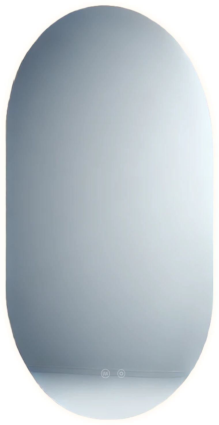 MaxLight Mirror zrcadlo 60x100 cm oválný s osvětlením bílá W0388