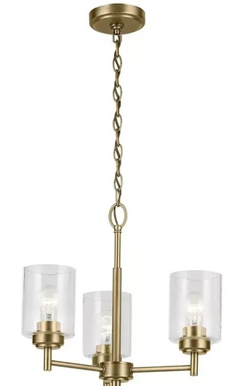 Elstead Lighting Winslow závěsné svítidlo 3x60 W mosaz-průhledná KL-WINSLOW3-NBR