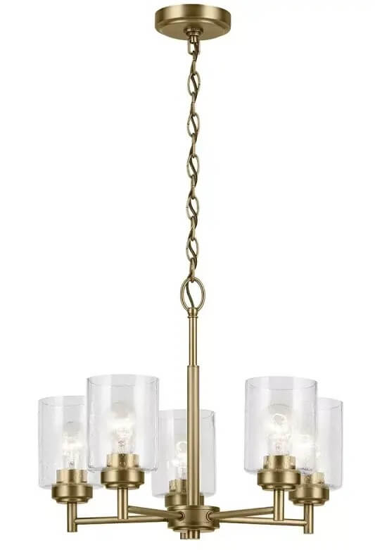 Elstead Lighting Winslow závěsné svítidlo 5x60 W mosaz-průhledná KL-WINSLOW5-NBR