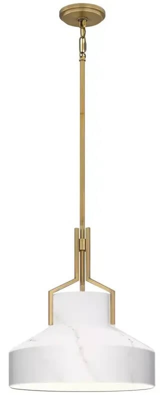 Elstead Lighting Brecken závěsné svítidlo 2x60 W mosaz-opálová QZ-BRECKEN-2P-AB-ABG