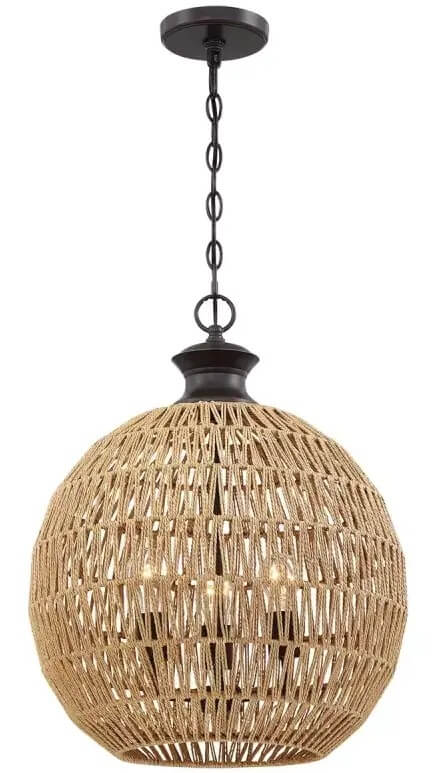 Elstead Lighting Casablanca závěsné svítidlo 3x60 W hnědá-béžová QZ-CASABLANCA-3P-PBZ