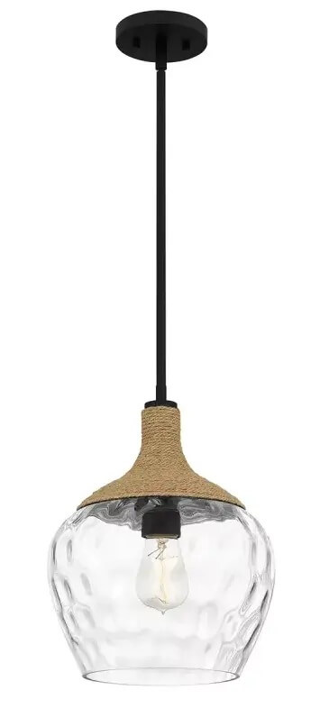 Elstead Lighting Royer závěsné svítidlo 1x60 W černá-průhledná QZ-ROYER-1P-MBK