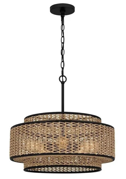 Elstead Lighting Teton závěsné svítidlo 1x60 W černá-hnědá QZ-TETON-5P-MBK