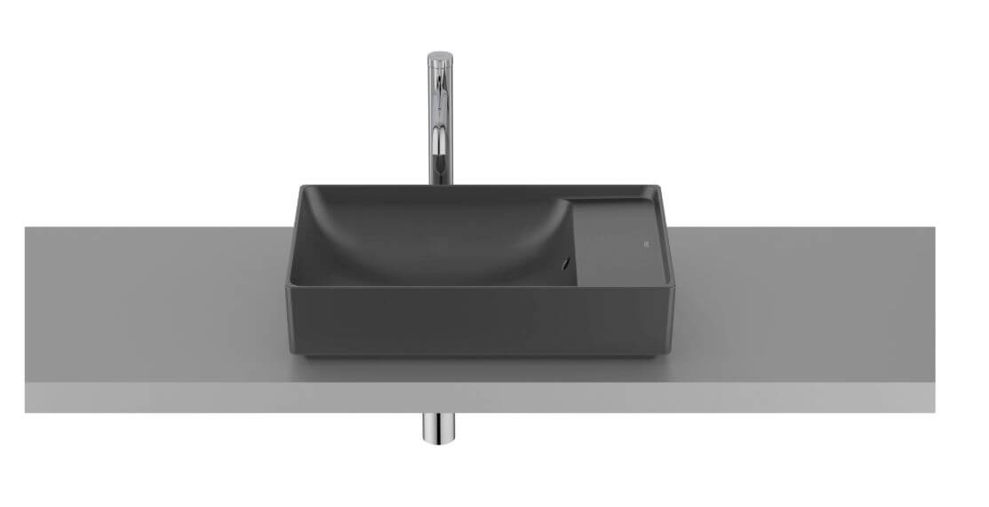 Roca Ona umyvadlo 55x34.5 cm obdélníkový na pult černá matný A32768C080