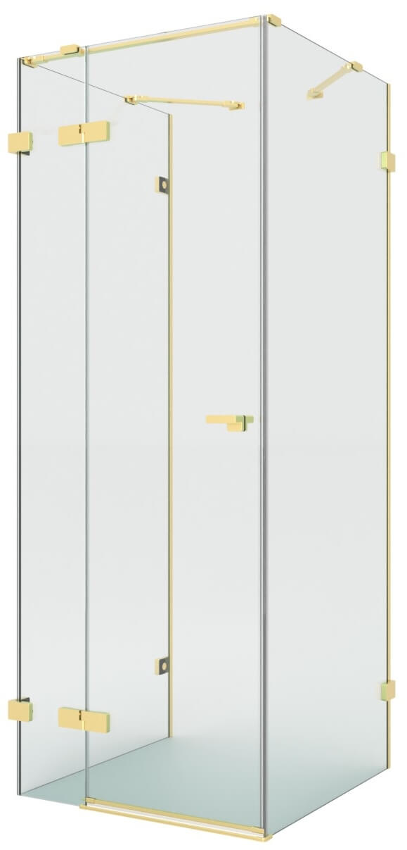 New Trendy Eventa Gold Brushed sprchový kout 100x80 cm obdélníkový zlatá kartáčovaný/průhledné sklo EXK-8356