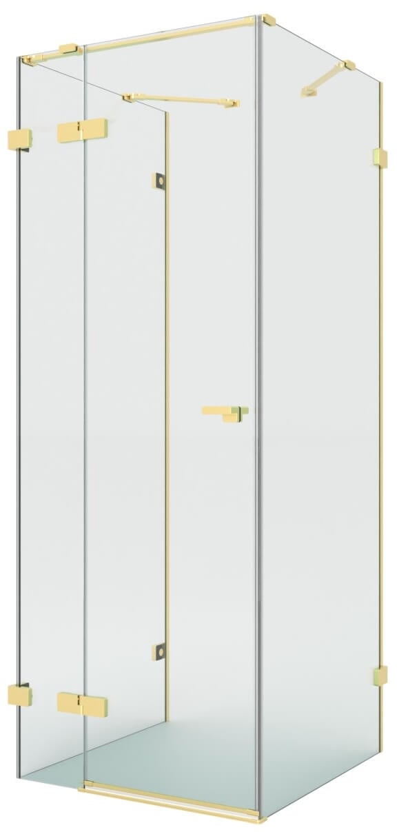 New Trendy Eventa Gold Brushed sprchový kout 120x100 cm obdélníkový zlatá kartáčovaný/průhledné sklo EXK-8366