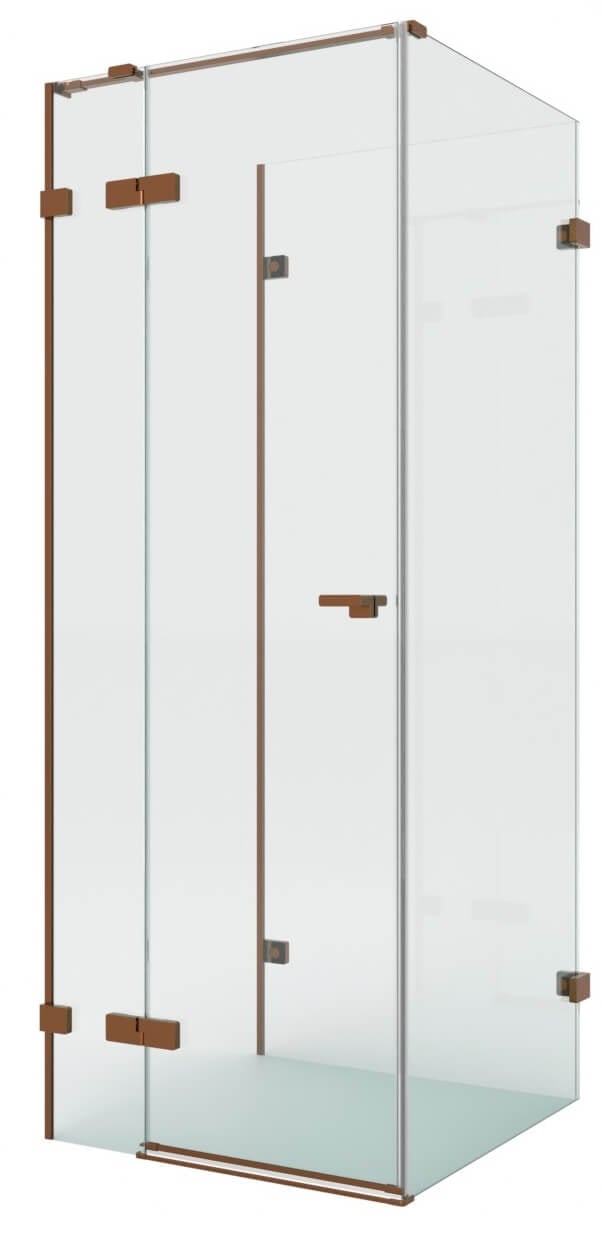 New Trendy Eventa Copper Brushed sprchový kout 90x90 cm čtvercový měděná kartáčovaný/průhledné sklo EXK-8143