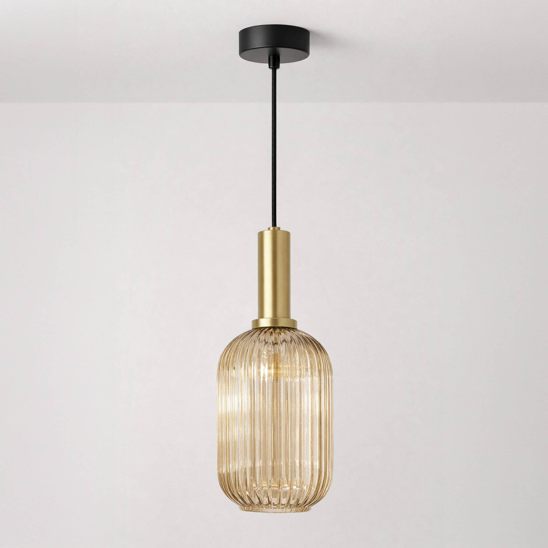 Kaja Hiro závěsné svítidlo 1x15 W černá-patina-jantarová K-5885