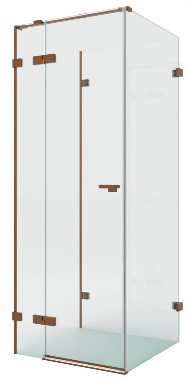 New Trendy Eventa Copper Brushed sprchový kout 100x80 cm obdélníkový měděná kartáčovaný/průhledné sklo EXK-8147