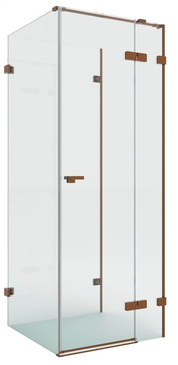 New Trendy Eventa Copper Brushed sprchový kout 100x80 cm obdélníkový měděná kartáčovaný/průhledné sklo EXK-8148