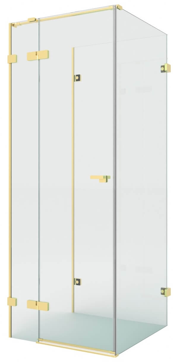 New Trendy Eventa Copper Brushed sprchový kout 90x80 cm obdélníkový zlatá kartáčovaný/průhledné sklo EXK-8374