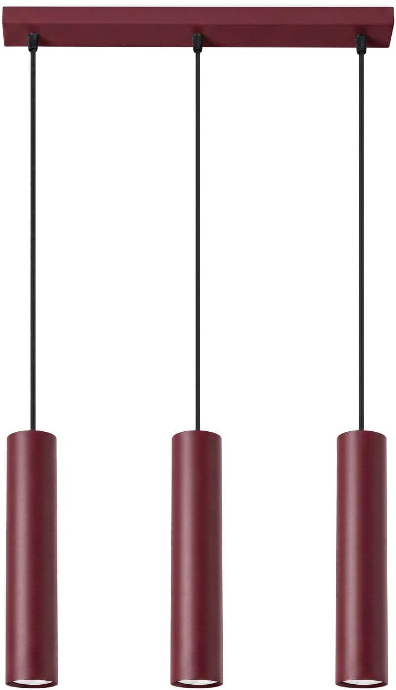 Sollux Lighting Lagos závěsné svítidlo 3x10 W vínová SL.2082