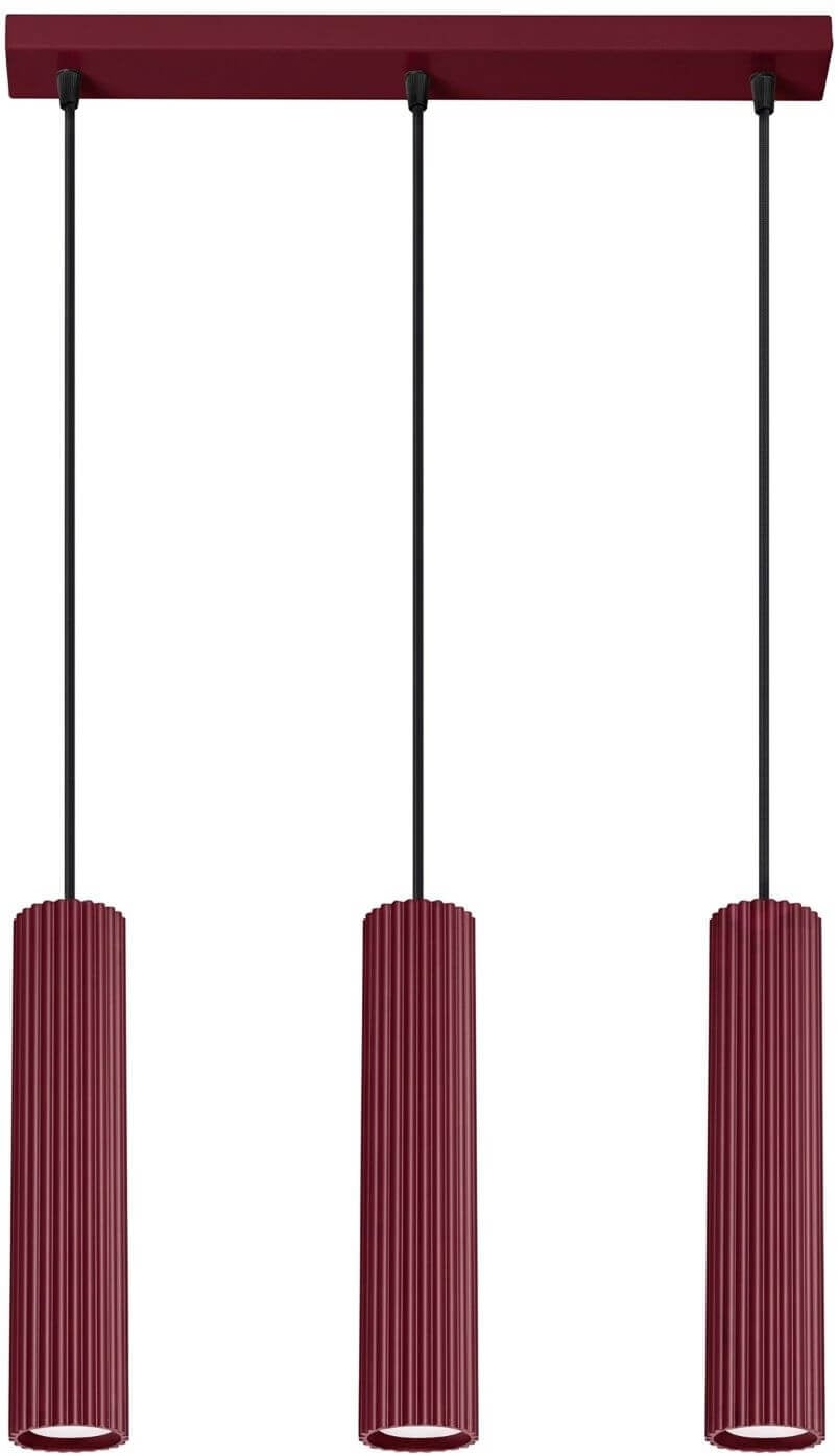 Sollux Lighting Karbon závěsné svítidlo 3x10 W vínová SL.2302