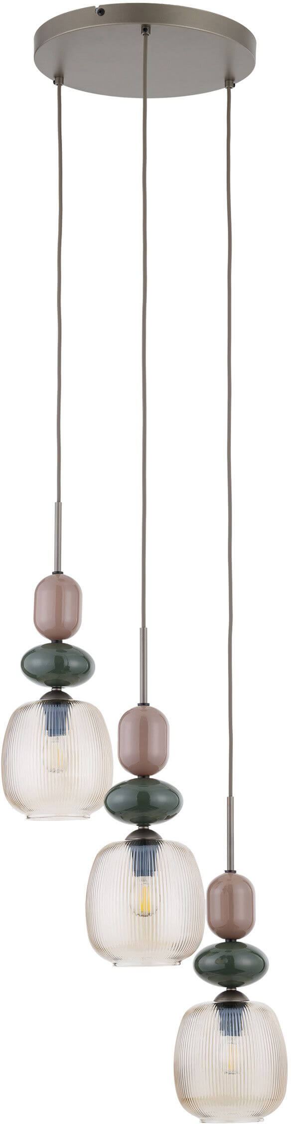 TK Lighting Zen New Brown závěsné svítidlo 3x10 W hnědá-béžová 11877