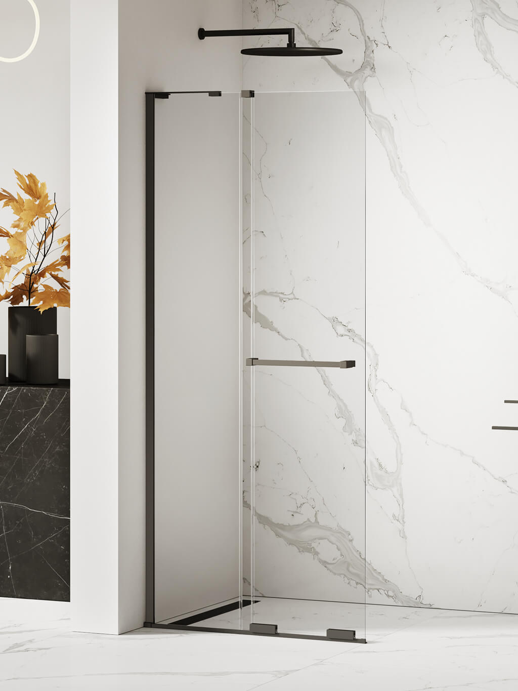 New Trendy Smart Black sprchová zástěna walk-in 120 cm černá matný/průhledné sklo EXK-6678-WL