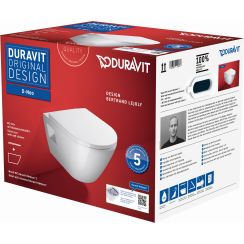 Duravit D-Neo sada mísa + prkénko s pomalým sklápěním závěsná ano bílá 45780900A1