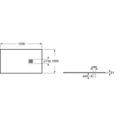 Roca Terran obdélníková sprchová vanička 120x100 cm černá AP1014B03E801400