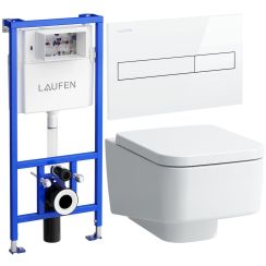 Set záchodová mísa Laufen Pro S H8209620000001, záchodové prkénko Laufen Pro S H8919610000001, H8956610000001