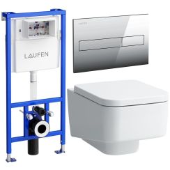 Set záchodová mísa Laufen Pro S H8209620000001, záchodové prkénko Laufen Pro S H8919610000001, H8956610040001