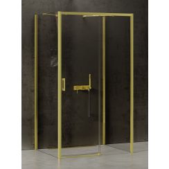 New Trendy Prime Light Gold sprchový kout 100x100 cm čtvercový zlatá lesk/průhledné sklo K-1131