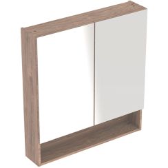 Geberit Selnova Square skříňka 78.8x17x85 cm Se zrcadlem ořechová 501.270.00.1